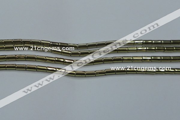 CHE883 15.5 inches 3*5mm tube plated hematite beads wholesale