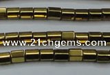 CHE889 15.5 inches 2*2mm faceted tube plated hematite beads wholesale