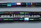 CHE891 15.5 inches 2*2mm faceted tube plated hematite beads wholesale