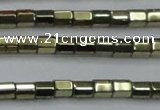 CHE898 15.5 inches 3*3mm faceted tube plated hematite beads wholesale