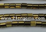 CHE899 15.5 inches 3*3mm faceted tube plated hematite beads wholesale