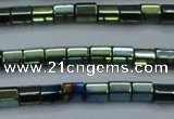 CHE900 15.5 inches 3*3mm faceted tube plated hematite beads wholesale