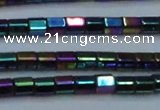 CHE901 15.5 inches 3*3mm faceted tube plated hematite beads wholesale