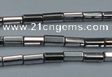 CHE905 15.5 inches 2*4mm faceted tube plated hematite beads wholesale