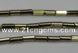 CHE907 15.5 inches 2*4mm faceted tube plated hematite beads wholesale