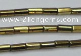 CHE908 15.5 inches 2*4mm faceted tube plated hematite beads wholesale