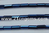 CHE911 15.5 inches 2*4mm faceted tube plated hematite beads wholesale