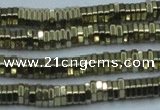 CHE913 15.5 inches 1*2mm hexagon plated hematite beads wholesale