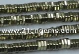 CHE915 15.5 inches 1*4mm hexagon plated hematite beads wholesale