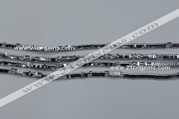 CHE918 15.5 inches 1*3mm triangle plated hematite beads wholesale