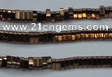 CHE919 15.5 inches 1*3mm triangle plated hematite beads wholesale