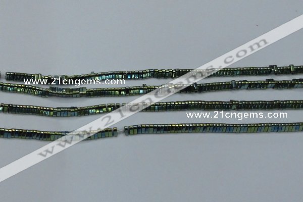 CHE923 15.5 inches 1*3mm triangle plated hematite beads wholesale