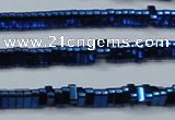 CHE924 15.5 inches 1*3mm triangle plated hematite beads wholesale