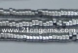 CHE928 15.5 inches 1*2*3mm oval plated hematite beads wholesale