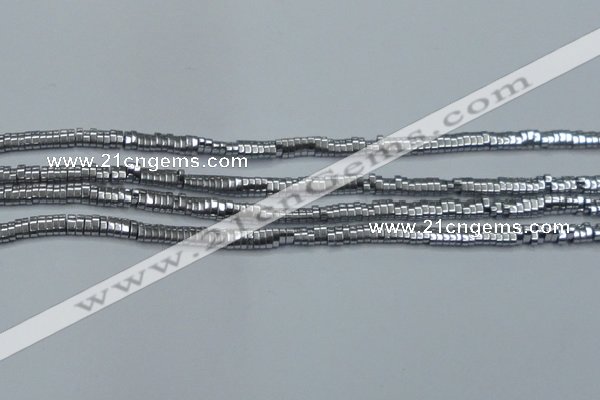 CHE928 15.5 inches 1*2*3mm oval plated hematite beads wholesale