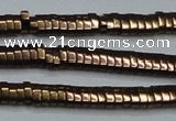 CHE929 15.5 inches 1*2*3mm oval plated hematite beads wholesale