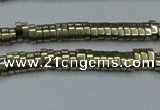 CHE930 15.5 inches 1*2*3mm oval plated hematite beads wholesale