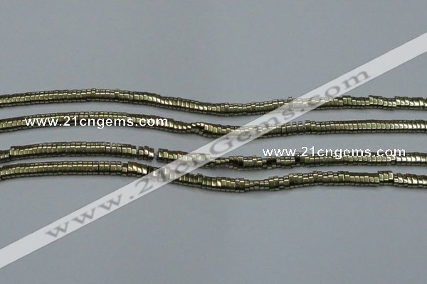 CHE930 15.5 inches 1*2*3mm oval plated hematite beads wholesale