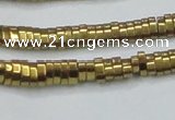 CHE931 15.5 inches 1*2*3mm oval plated hematite beads wholesale