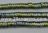 CHE932 15.5 inches 1*2*3mm oval plated hematite beads wholesale