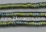 CHE932 15.5 inches 1*2*3mm oval plated hematite beads wholesale