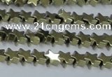 CHE937 15.5 inches 4mm star plated hematite beads wholesale