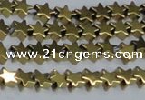 CHE938 15.5 inches 4mm star plated hematite beads wholesale