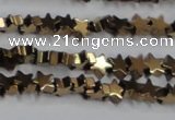 CHE939 15.5 inches 4mm star plated hematite beads wholesale