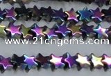 CHE940 15.5 inches 4mm star plated hematite beads wholesale