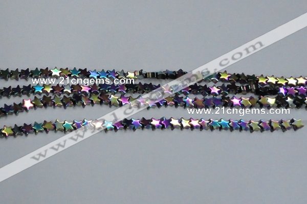 CHE940 15.5 inches 4mm star plated hematite beads wholesale