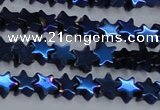 CHE942 15.5 inches 4mm star plated hematite beads wholesale