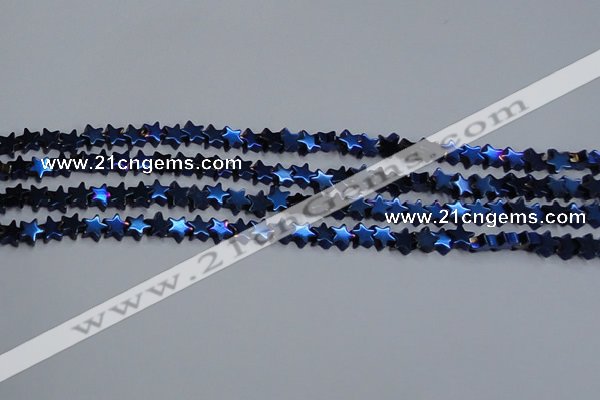 CHE942 15.5 inches 4mm star plated hematite beads wholesale