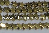 CHE947 15.5 inches 6mm star plated hematite beads wholesale