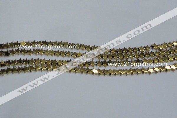 CHE947 15.5 inches 6mm star plated hematite beads wholesale