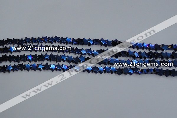 CHE951 15.5 inches 6mm star plated hematite beads wholesale