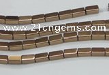 CHE955 15.5 inches 2*4mm cuboid plated hematite beads wholesale