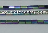 CHE958 15.5 inches 2*4mm cuboid plated hematite beads wholesale