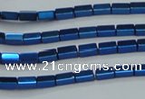 CHE959 15.5 inches 2*4mm cuboid plated hematite beads wholesale