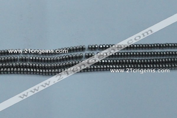 CHE962 15.5 inches 1.5*3mm rondelle plated hematite beads wholesale