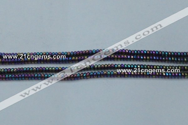 CHE963 15.5 inches 1.5*3mm rondelle plated hematite beads wholesale