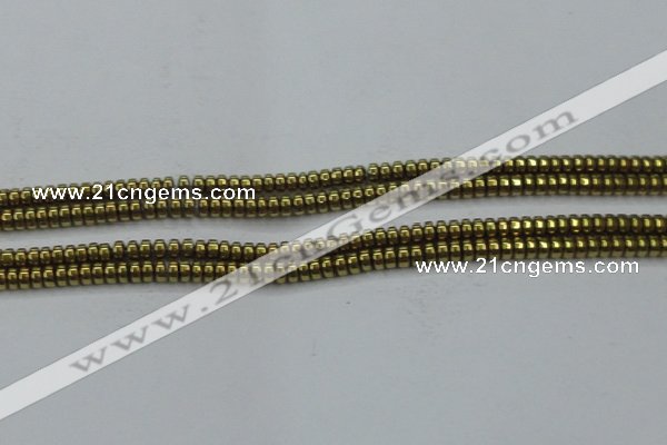 CHE968 15.5 inches 2*4mm rondelle plated hematite beads wholesale