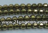 CHE973 15.5 inches 4*4mm plated hematite beads wholesale