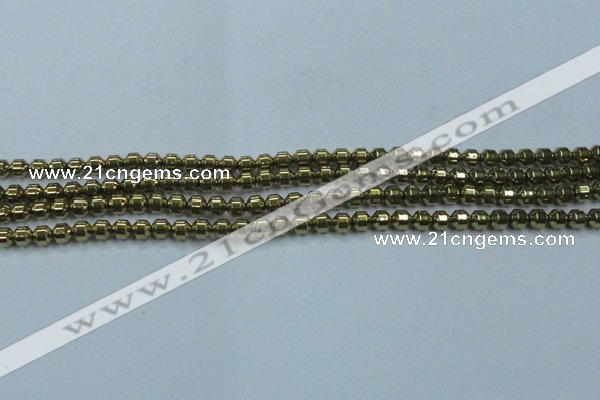 CHE973 15.5 inches 4*4mm plated hematite beads wholesale