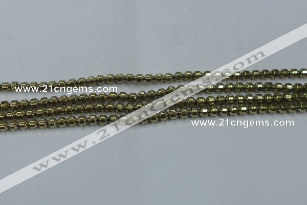 CHE974 15.5 inches 4*4mm plated hematite beads wholesale