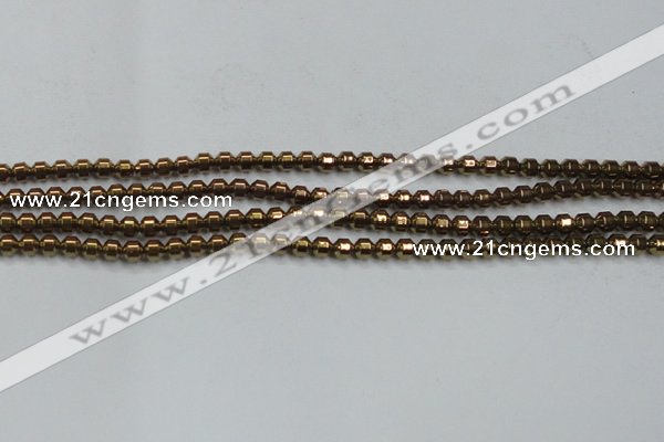 CHE975 15.5 inches 4*4mm plated hematite beads wholesale