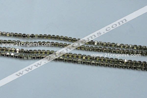 CHE982 15.5 inches 4*4mm plated hematite beads wholesale