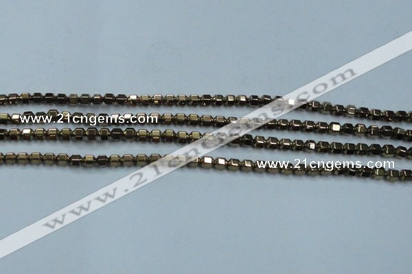 CHE984 15.5 inches 4*4mm plated hematite beads wholesale