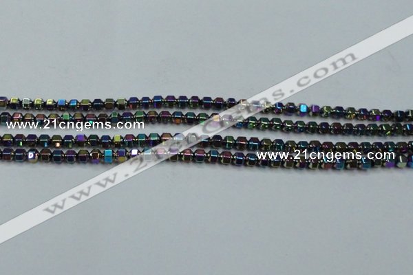 CHE985 15.5 inches 4*4mm plated hematite beads wholesale