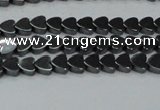 CHE990 15.5 inches 4*4mm heart hematite beads wholesale