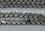 CHE991 15.5 inches 4*4mm heart plated hematite beads wholesale